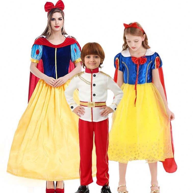 Costume de vară copii fată prințesă cu mânecă cu mânecă albă zăpadă rochie costum hcsw-002