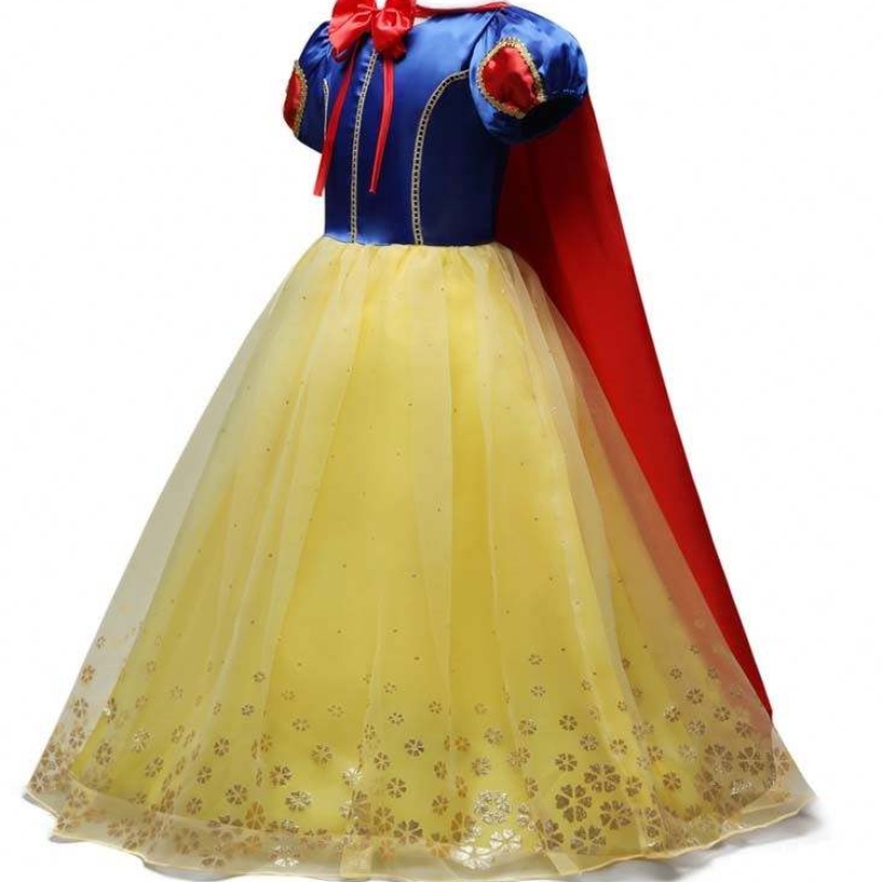 Costume de vară copii fată prințesă cu mânecă cu mânecă albă zăpadă rochie costum hcsw-002