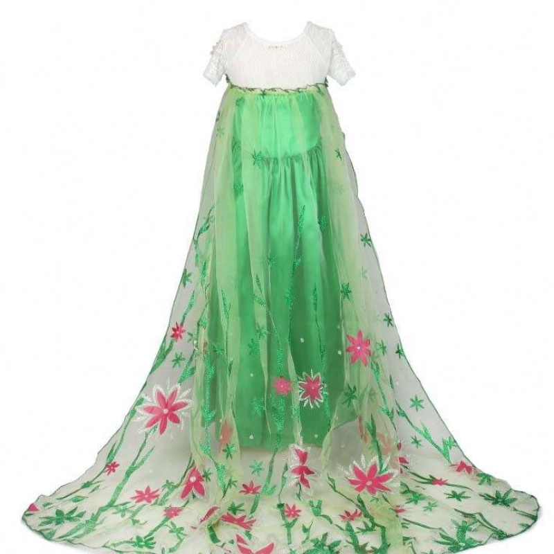 Costum denaștere al fetei Amazon Top Seller Girl \\ Birthday Costum Princess Anna Kids Dress ELSA pentru 4-10y HCGD-019