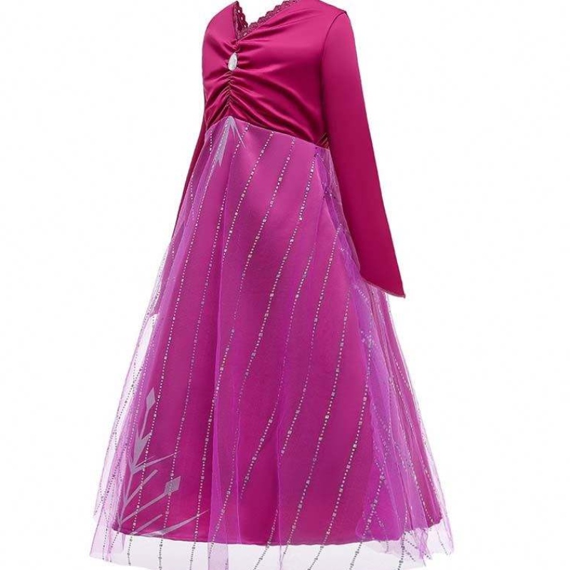 Anna Cosplay Party Vestidos Girl îmbrăcăminte roșie Elsa Costum Prințesa Elsa Rochie pentru 3-10y HCGD-034