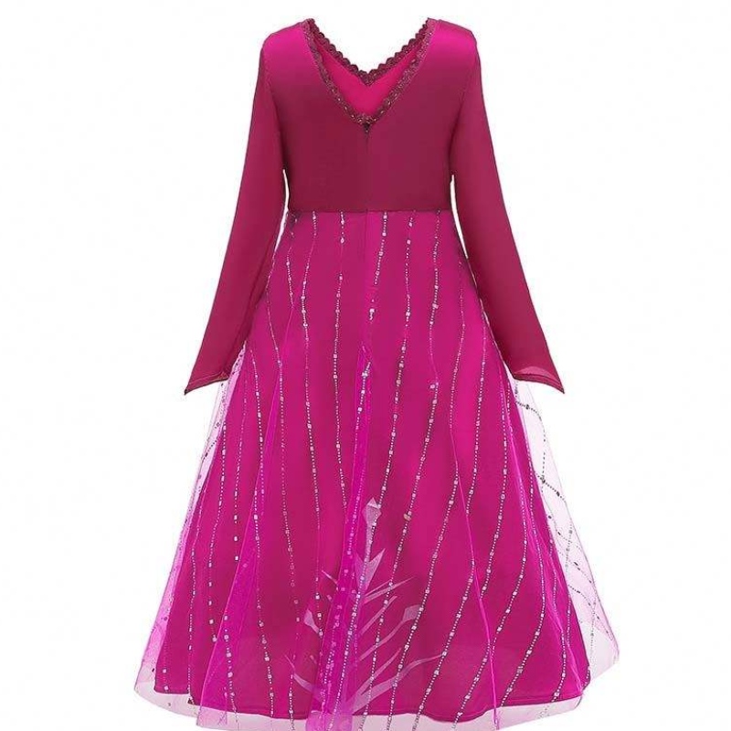 Anna Cosplay Party Vestidos Girl îmbrăcăminte roșie Elsa Costum Prințesa Elsa Rochie pentru 3-10y HCGD-034