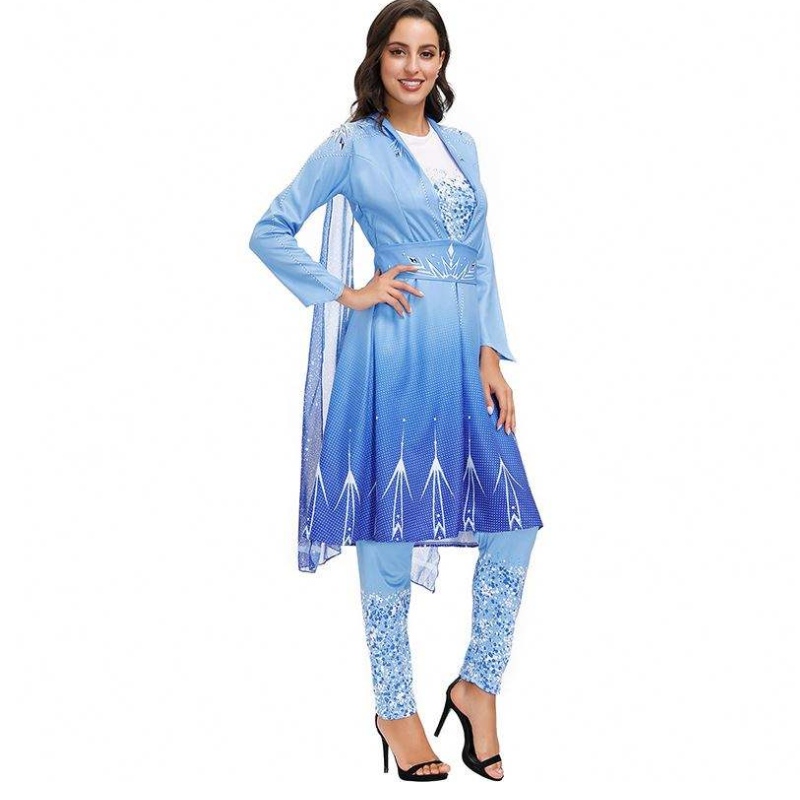 2022noi sosiri pentru adulți regină zăpadă elsa cosplay costum de Halloween Women HCGD-055