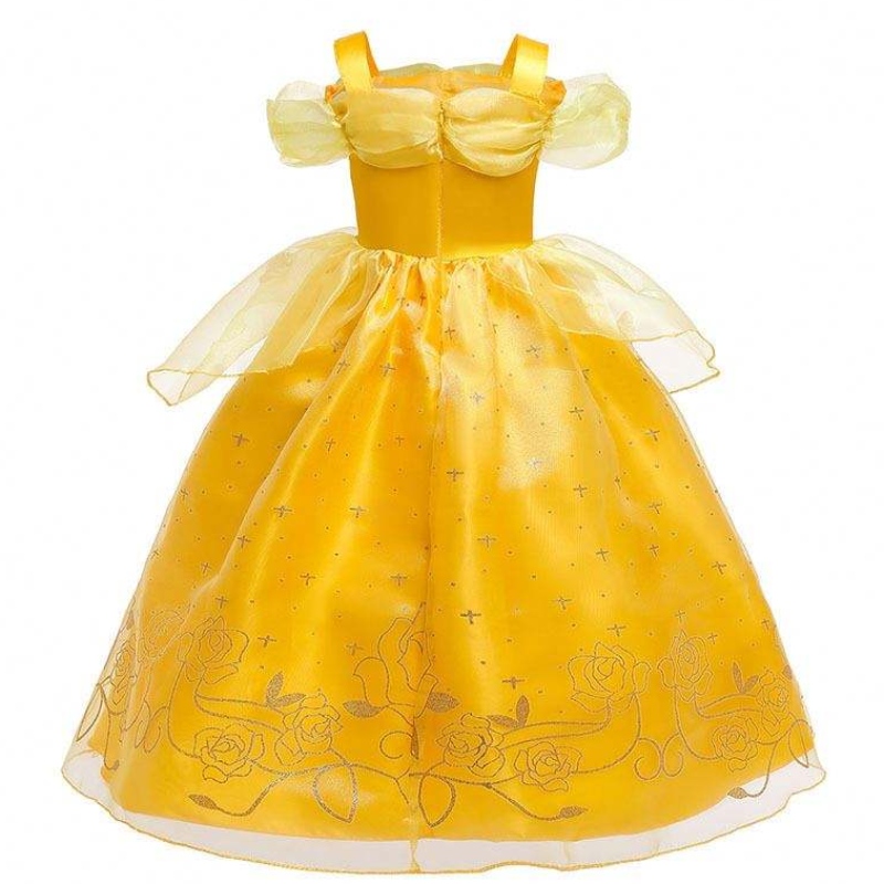 Țete de Crăciun de Halloween Fetiță Fetiță Copii clasici galbeni Clasic Belle Prințesa Rochii cu accesorii HCBL-005
