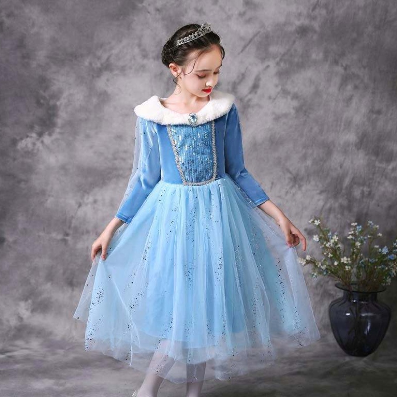 Halloween Cosplay Winter Warm Fancy Dress Up Elsa Costum cosplay cu Cape HCGD-045
