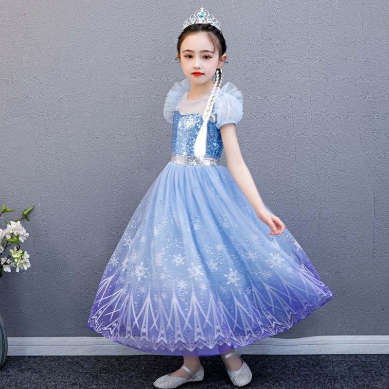 Baige de înaltă calitate Elsa 2 Princess Kids Party Pety Cartoon Cosplay Costum Girl Rochie