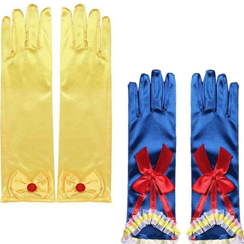 Accesorii pentru fete, alb -zăpadă, cosplay rochie imprimat și arc ziua denaștere drăguță cadou BXPS