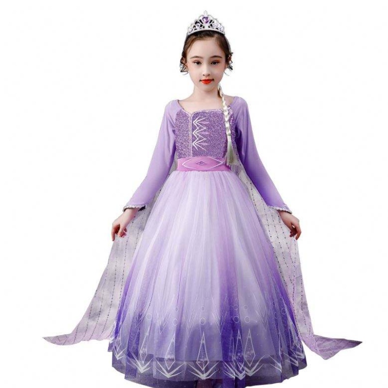 rochie cu mânecă ong rochie elsa cosplay costum costum de fete cu paiete