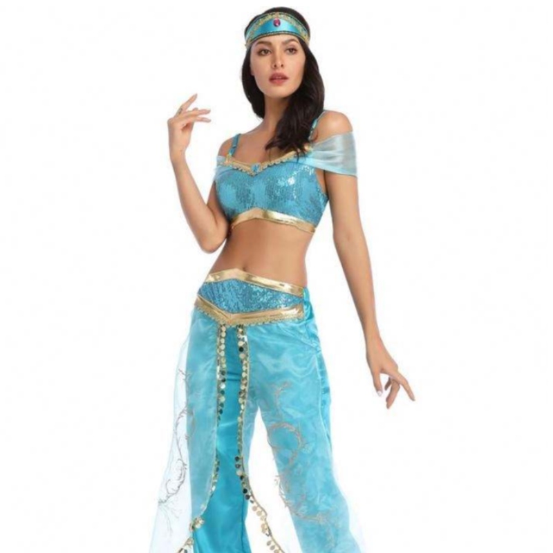 Costum cu ridicata cu angro -Jasmine Aladdin Pantaloni Femei Costum Prințesă Costum Adult Arabia Arabia Dansator Costum Prințesa Jasmine Cosplay