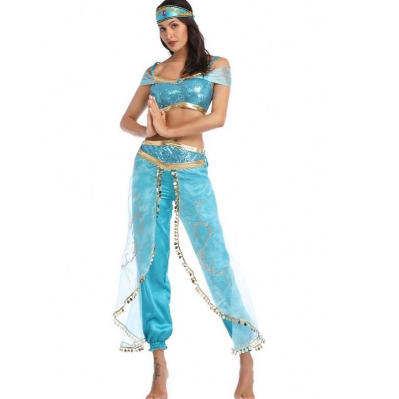 Costum cu ridicata cu angro -Jasmine Aladdin Pantaloni Femei Costum Prințesă Costum Adult Arabia Arabia Dansator Costum Prințesa Jasmine Cosplay
