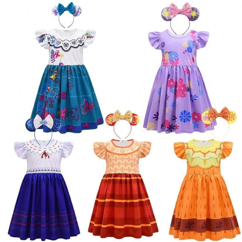 Fete encanto rochie de farmec encanto deghizare carnaval vară copii virgini prințesa midi mirabel Isabela rochie de zi denaștere