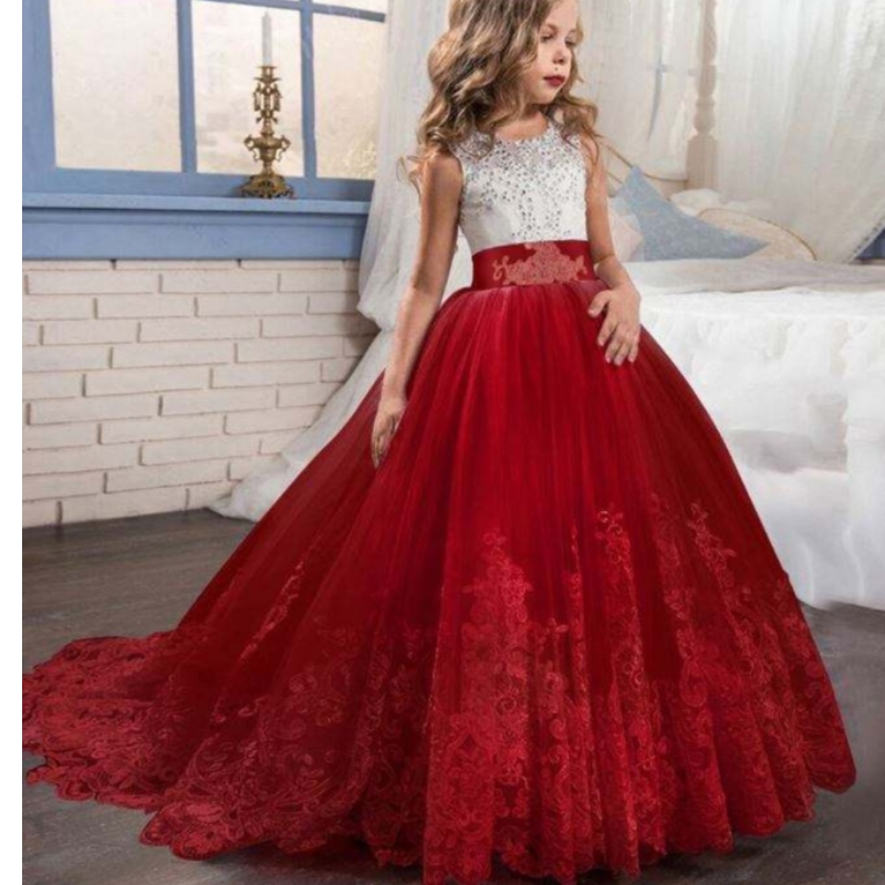 Baige Luxury Princess Party Party Party Rochie cu ridicata Copii Copii de seară Ball Rochie Fancy Birthday Party Prom Costum