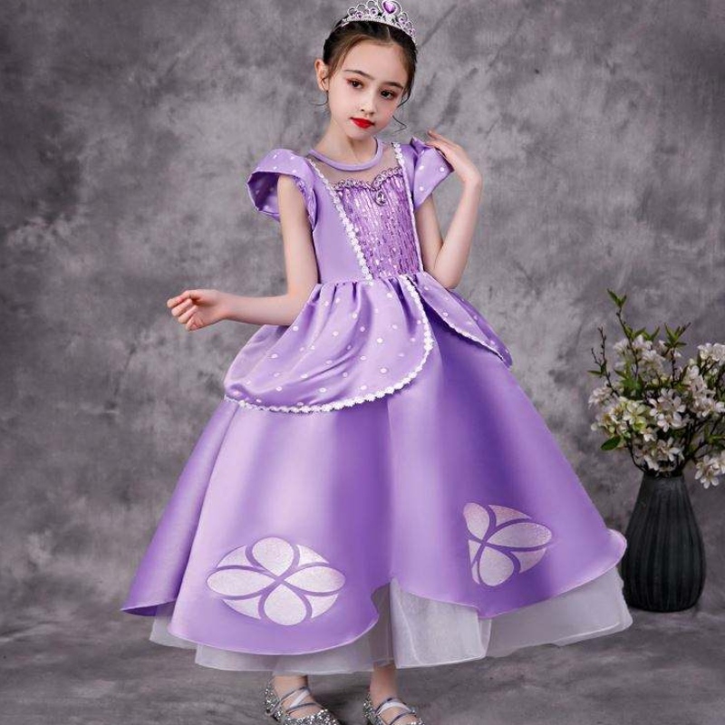 Baige Purple Sofia Rapunzel Elsa Anna Belle Prințesa Dress TV TV Costume Sofiya Princess for Girl