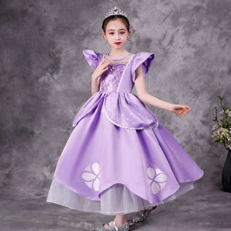 Baige Purple Sofia Rapunzel Elsa Anna Belle Prințesa Dress TV TV Costume Sofiya Princess for Girl