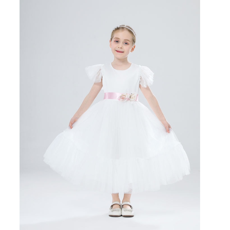 Rochii de fată cu flori Copii de domnișoară de onoare pentru copii rochii roz rochii din tul fete