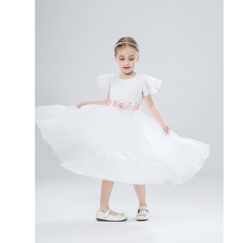 Rochii de fată cu flori Copii de domnișoară de onoare pentru copii rochii roz rochii din tul fete