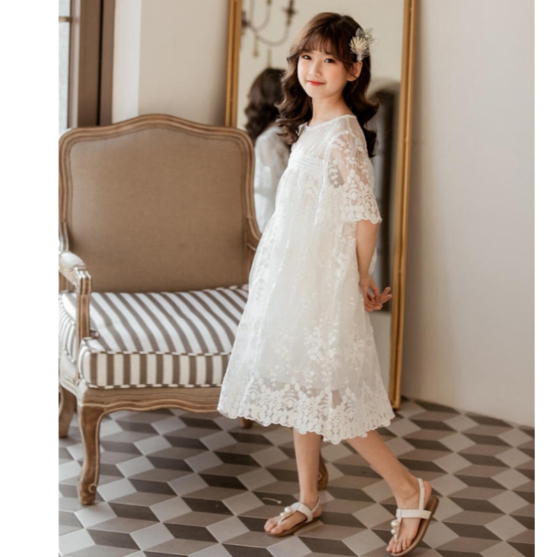 NOU NOU VARĂ CUTTON FER FERINE DACE VĂRII DE GETILOR pentru copii Fustă Copii Îmbrăcăminte de 3-14 ani White Princess Rochie