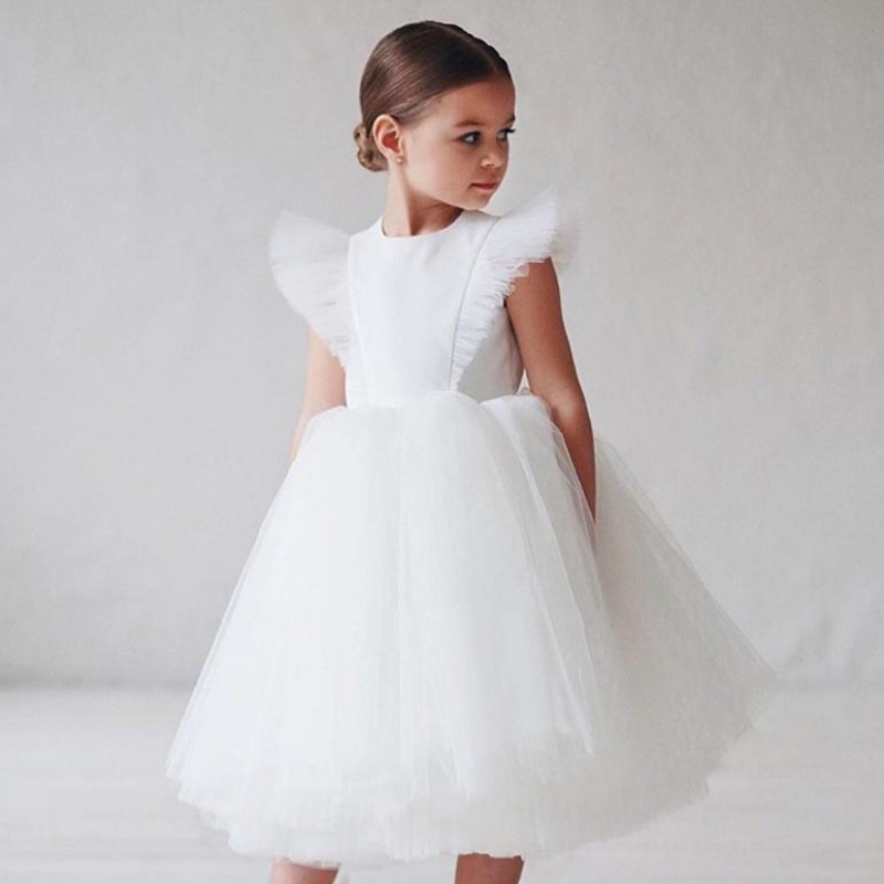 Rochie de fată cu flori copii domnișoara de onoare pentru copii rochii din tul, fete boutique vestidos fete haine denaștere