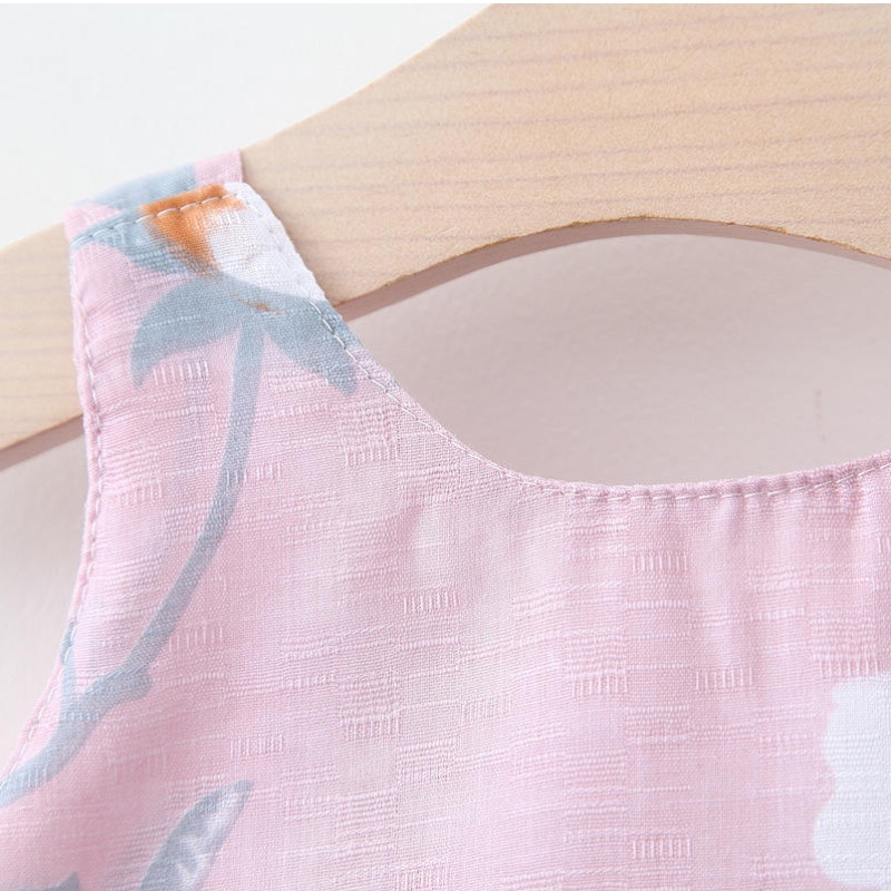 En -gros 2pcs seturi de rochiinou -născuți de vară fetiță fetiță fără mâneci, plajă, prințesa rochii cu pălărie