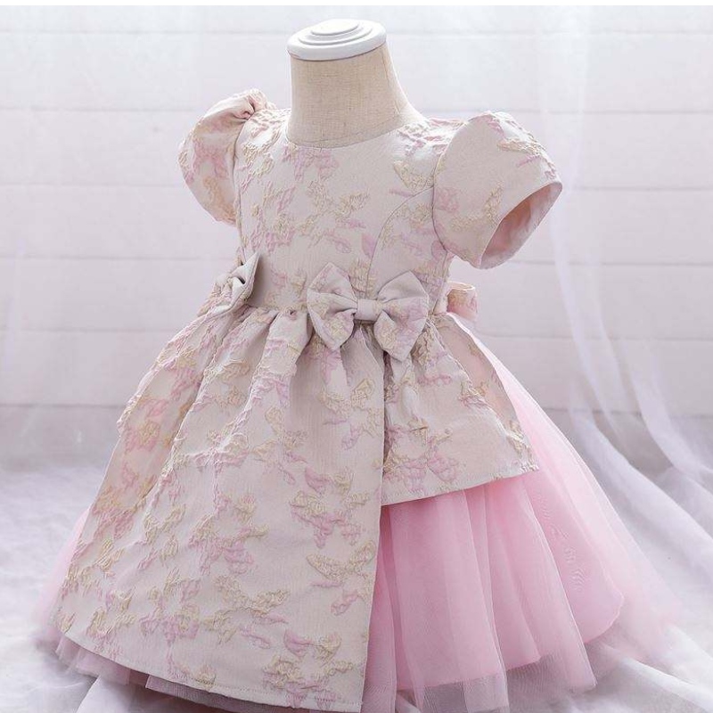 Meiqii 0-6 Yyears Satin Tulle Kids Party Flower Purtă Copilnou-născut Mini Prințesă Rochie Fată Baptsim Îmbrăcăminte L1975XZ