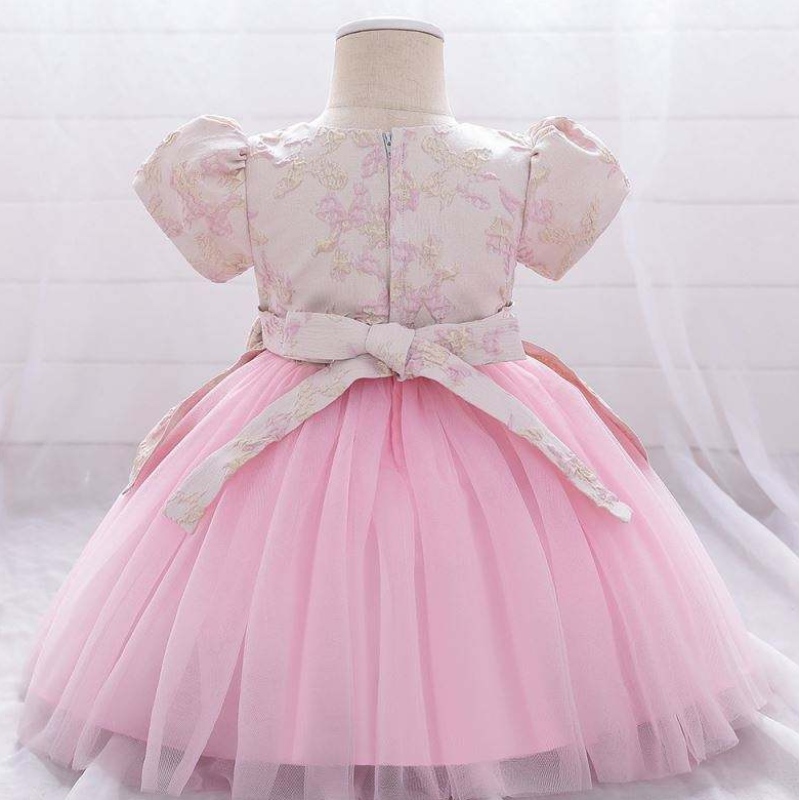 Meiqii 0-6 Yyears Satin Tulle Kids Party Flower Purtă Copilnou-născut Mini Prințesă Rochie Fată Baptsim Îmbrăcăminte L1975XZ