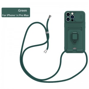 Noul produs este potrivit pentru capac de protecție Apple iPhone14Pro Max, Push Window Suspension Rope Anti-Collision Telefon Mobile Cover de protecție