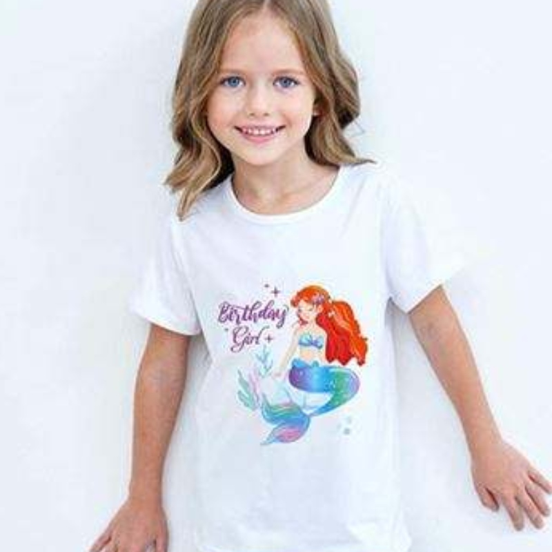 Baige Girl Summer, cu mânecă scurtă, unicorn unicorn, tricouri de bumbac imprimat curcubeu Tutu Fustă performantă