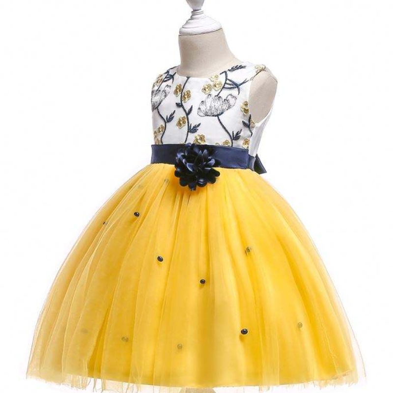 Fetiță de vară bumbac bumbac fără mâneci rochii florale florale pentru copii rochie de petrecere prințesă l5022