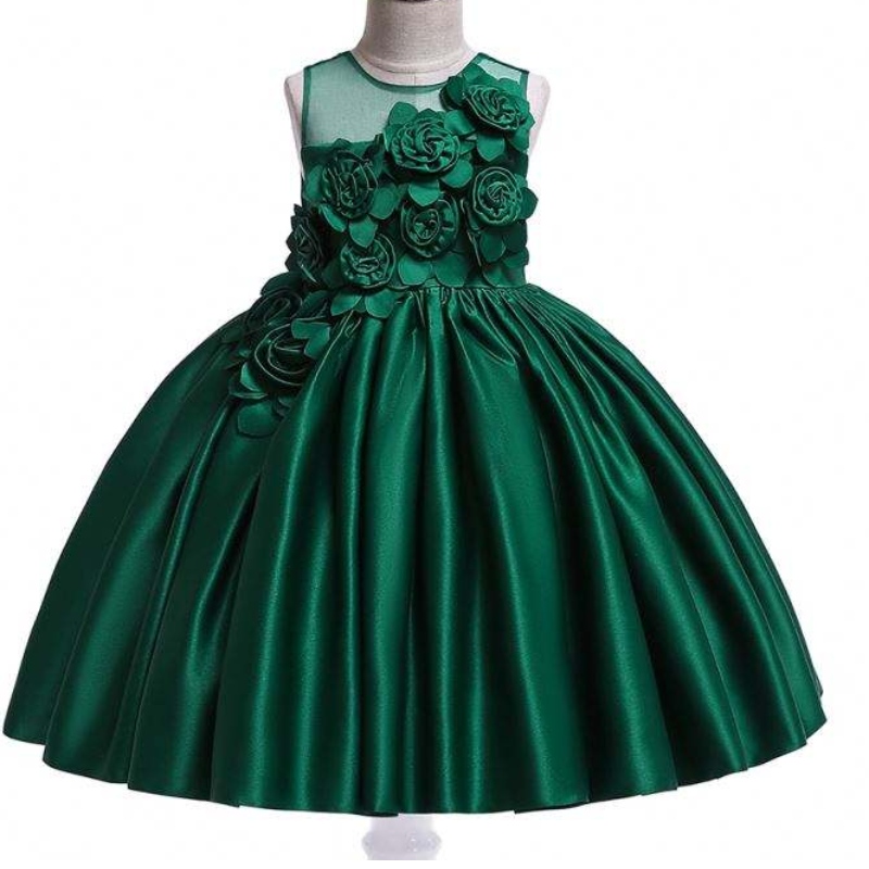 Rochie de bilă denuntă cu ridicata prințesa fetiței fetei de zi denaștere rochie de petrecere L5068
