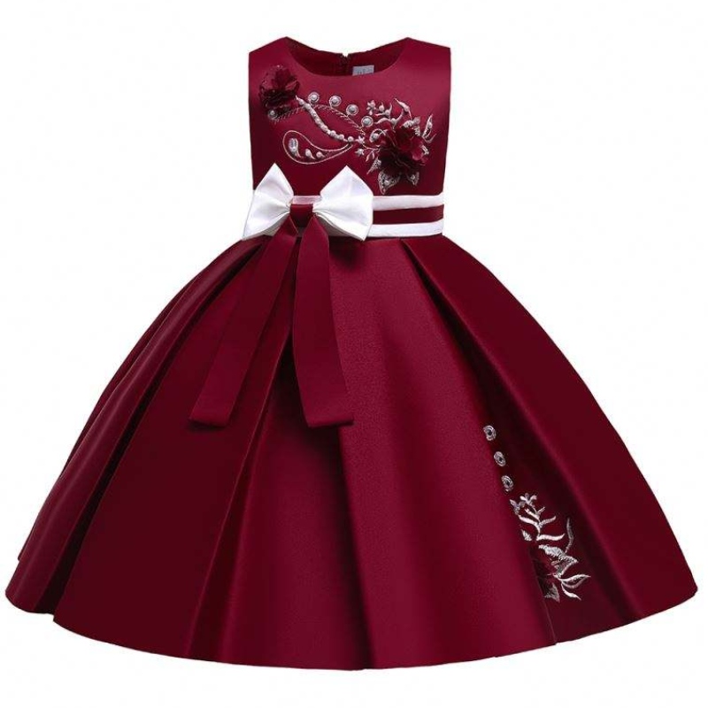 Model de satin Baige 4 ani pentru copii rochie pentru copii pentru copii rochie de petrecere pentru fete l5285
