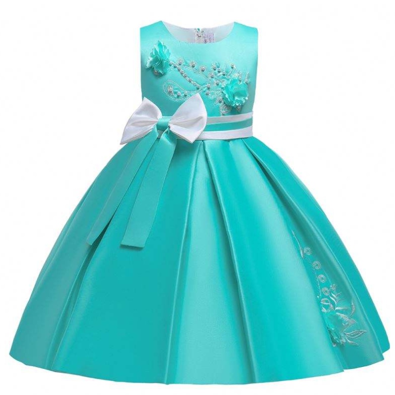 Model de satin Baige 4 ani pentru copii rochie pentru copii pentru copii rochie de petrecere pentru fete l5285