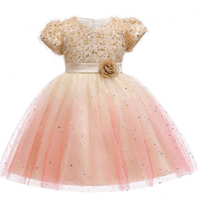 Baige New Design pentru fete rochie de tort Elegant seara formală pentru copii Rochii pentru fete L5160