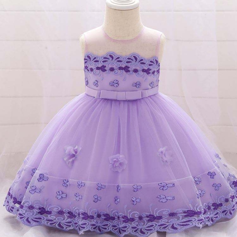 Baige fără mâneci,nou -născut fetiță, rochie cu mingea rochie de flori pentru fete l1922xz