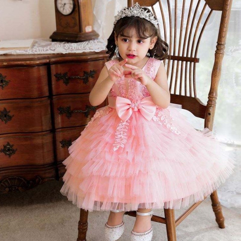 Baige pentru copii de înaltă calitate pentru copii Rochie pentru copii Tutu Tutu Princess Flower Girl Rochie de mireasă N2118