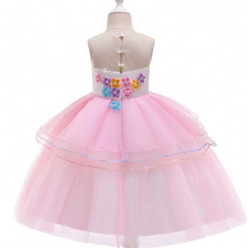 Noua sosire pentru copii cu flori unicorn rochie pentru copii, haine personalizate pentru copii design -uri DJS006