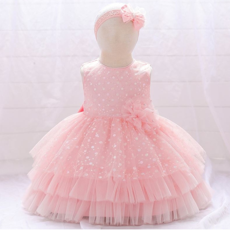 Baige Amage Hot Sale Hot Flower Girl Party Rochie Copii pentru copii pentrunaștere Luna completă Rochie de basm cu bandă de cap