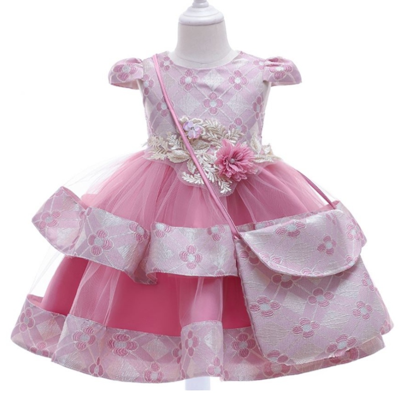 Rochie de fată Baige pentru copii cu geantă 3-10 ani de îmbrăcăminte pentru copii boutique 2pcs costume l5215