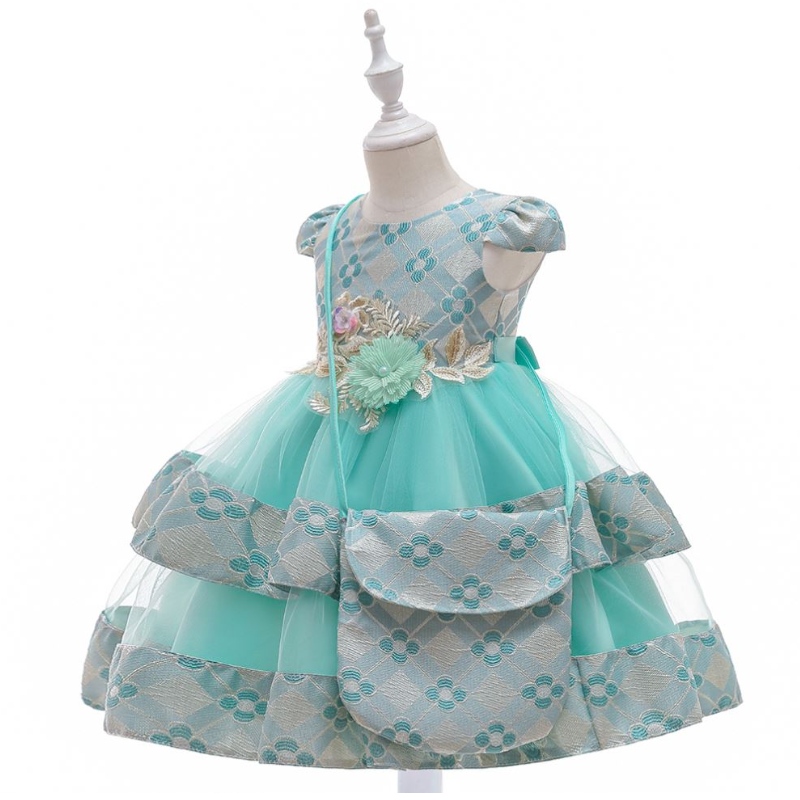 Rochie de fată Baige pentru copii cu geantă 3-10 ani de îmbrăcăminte pentru copii boutique 2pcs costume l5215
