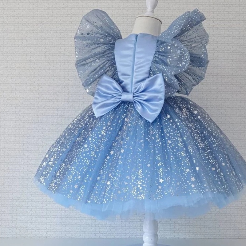Rochie denaștere 1 pentru fete pentru fete, copii pufoase, prințesă, rochie de petrecere arc haine elegante denuntă
