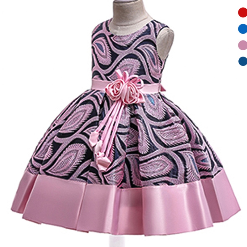 Ansoo Crăciun prințesă fete cu flori rochie brodată copii elegante fete fete petrecere rochie roz rochii de fete de Halloween