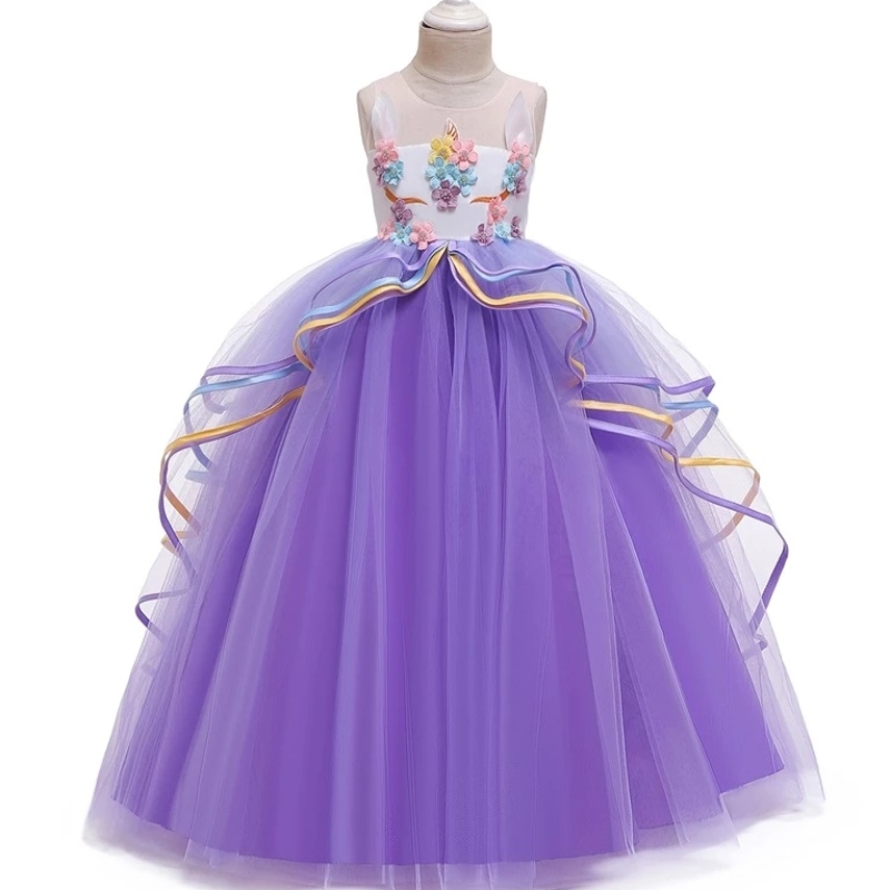 Fancy Girl Halloween Unicorn Party Rochie lungă Prințesa Fete Costum pentru copii haine pentru copii Fata Fata pentru copii Îmbrăcăminte pentru copii