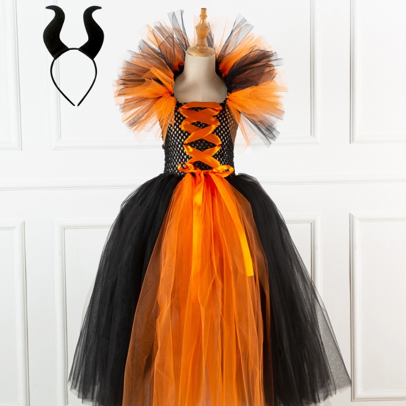 Rochie de tutu fantezistă pentru fete răi regină magică vrăjitoare, răufăcători, mal Evie Princess Costum cu îmbrăcăminte de cap
