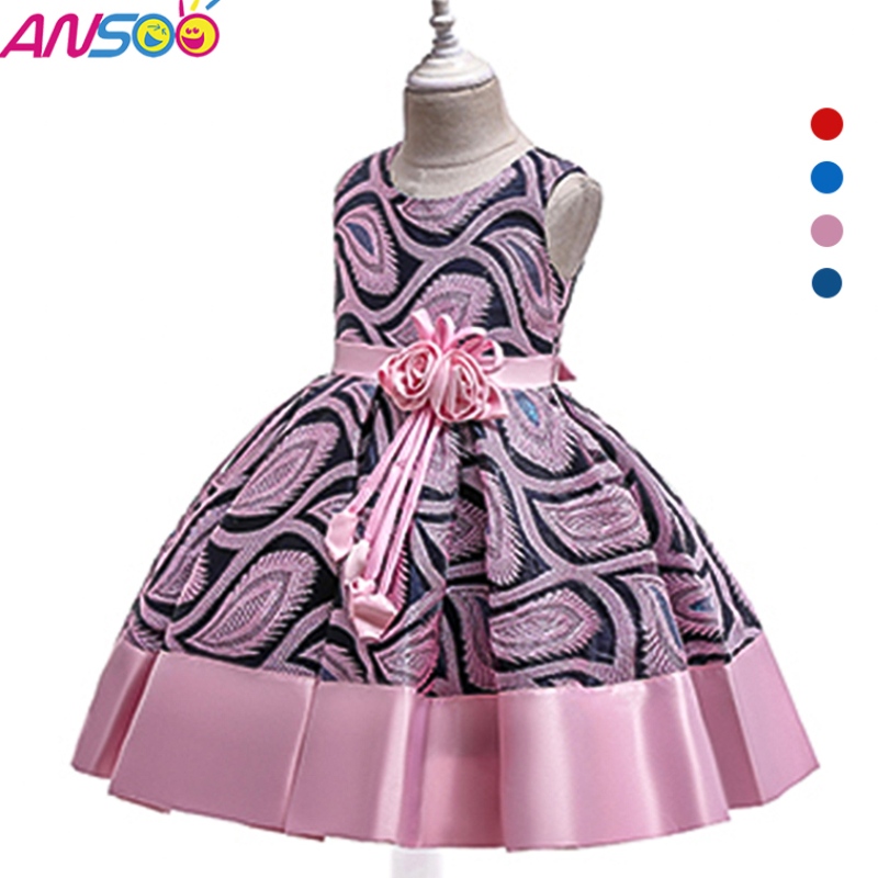 Ansoo Elegant Mediteranean Satin Girl Rochie de deschidere Ceremonie Copii poartă rochii de fete pentru fete pentru fete retro