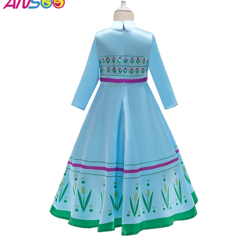 ANSSO ANNA ELSA PRINCESE COSTUME PENTRU COPII HALLOWEEN PARTIE DE CRĂCIUN COSPLAY SNOW ROCKS FALLY FETHERI