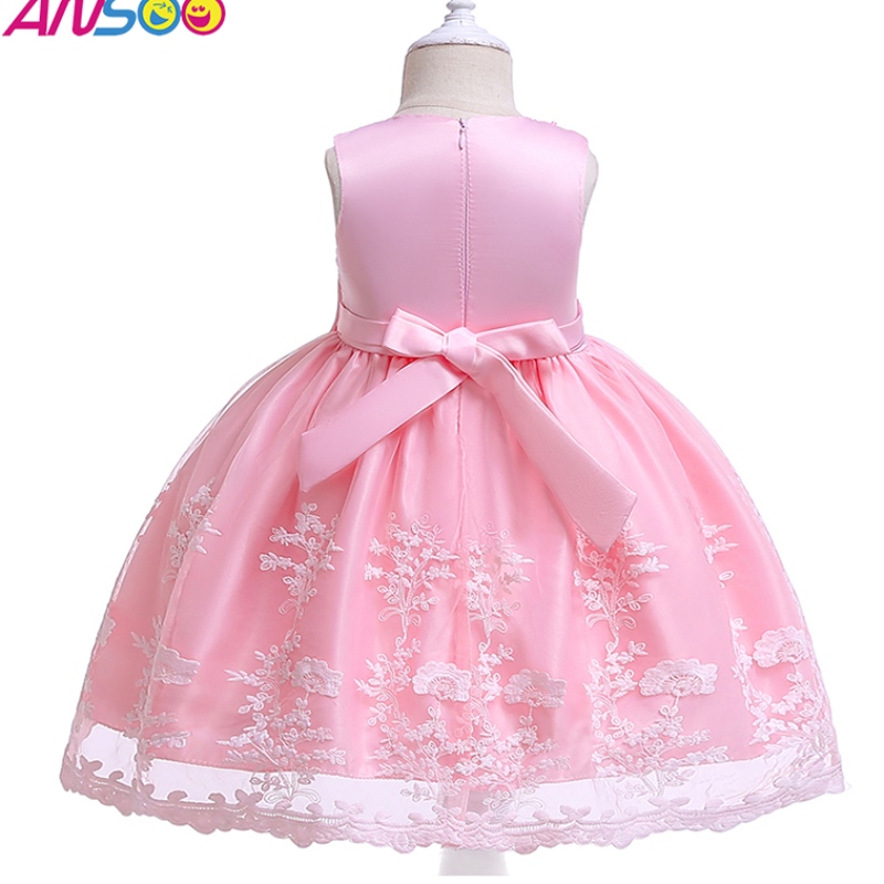 ANSOO Summer Flower Kids Rochie roz pufos pentru fete 4coloruri pentru fete petrecerea rochiei roșii rochie denuntă prințesă pentru copii
