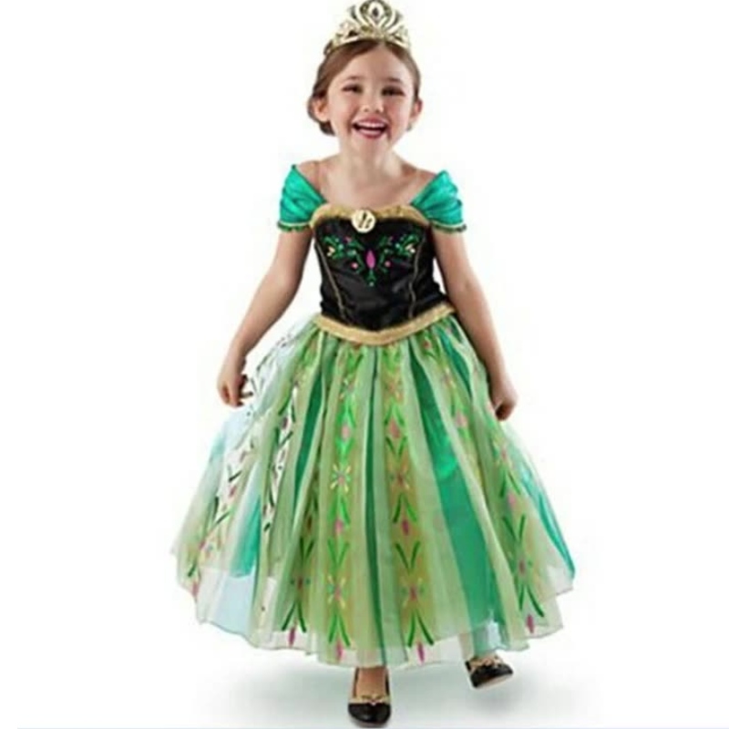 Anna Princess Girls Green Dress Green Children’s Costum de performanță cu un plin de accesorii pentru petrecere crescută