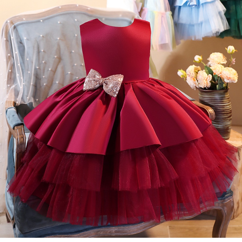 Rochie de prăjitură pentru copii pentru copii rochie de prăjitură rochie prințesă de Crăciun pentru ziua denaștere pentru copii