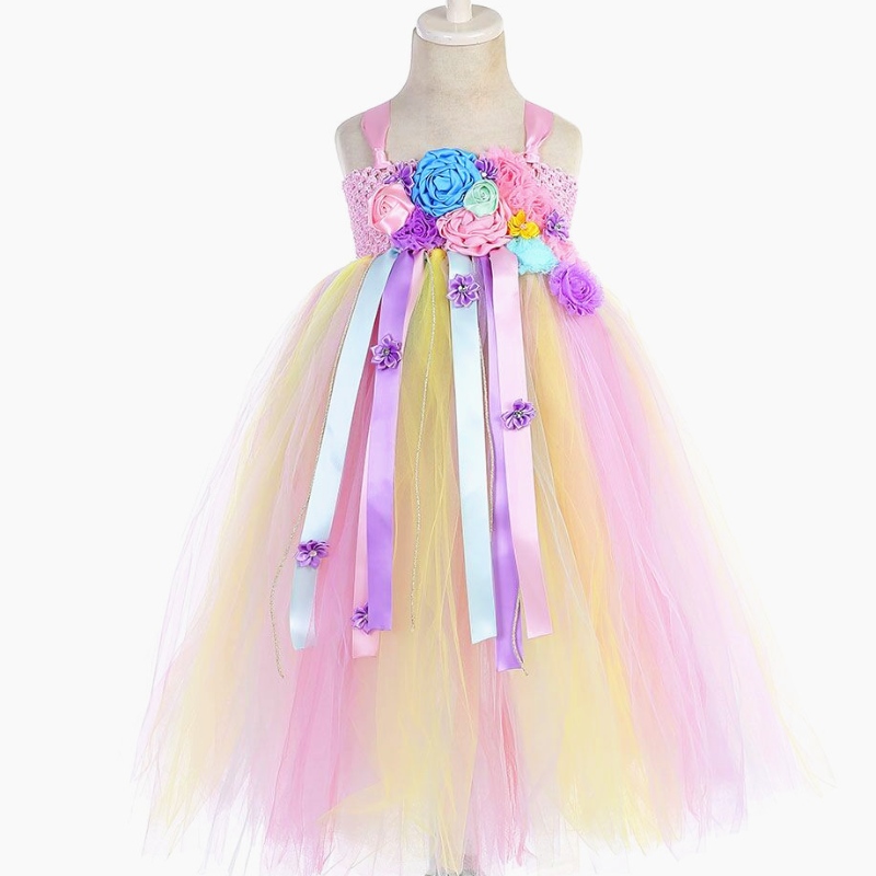 Rochie prințesă pentru copii rochie de plasă de bomboane colorate fustă unicorn tutu pentru fete