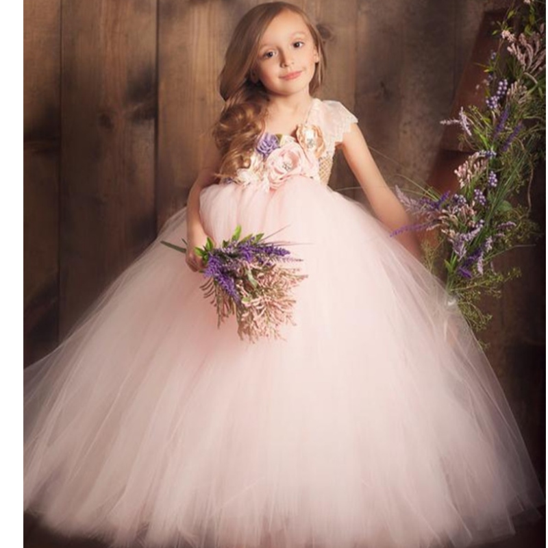 Rochie de fete europeană și americană Pian gazdă rochie de petrecere elegantă rochie de mireasă din dantelă