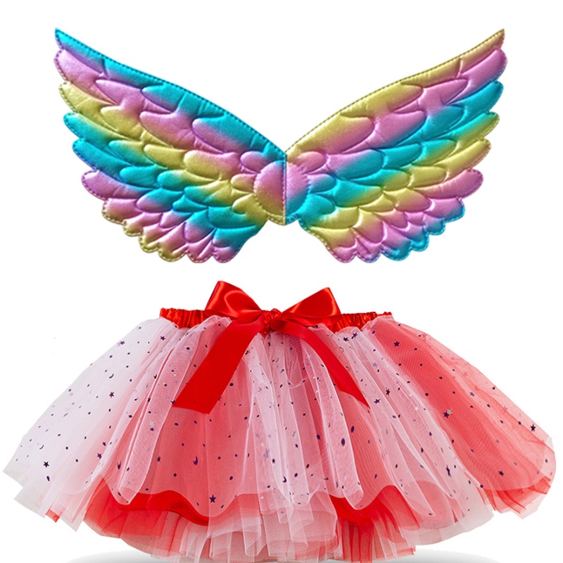 Fete multicolore Tutu Fuste Ballet Partea denaștere Tutu Rochie fete \\ 'Fuste de dans pentru prințesă Costum cu aripi