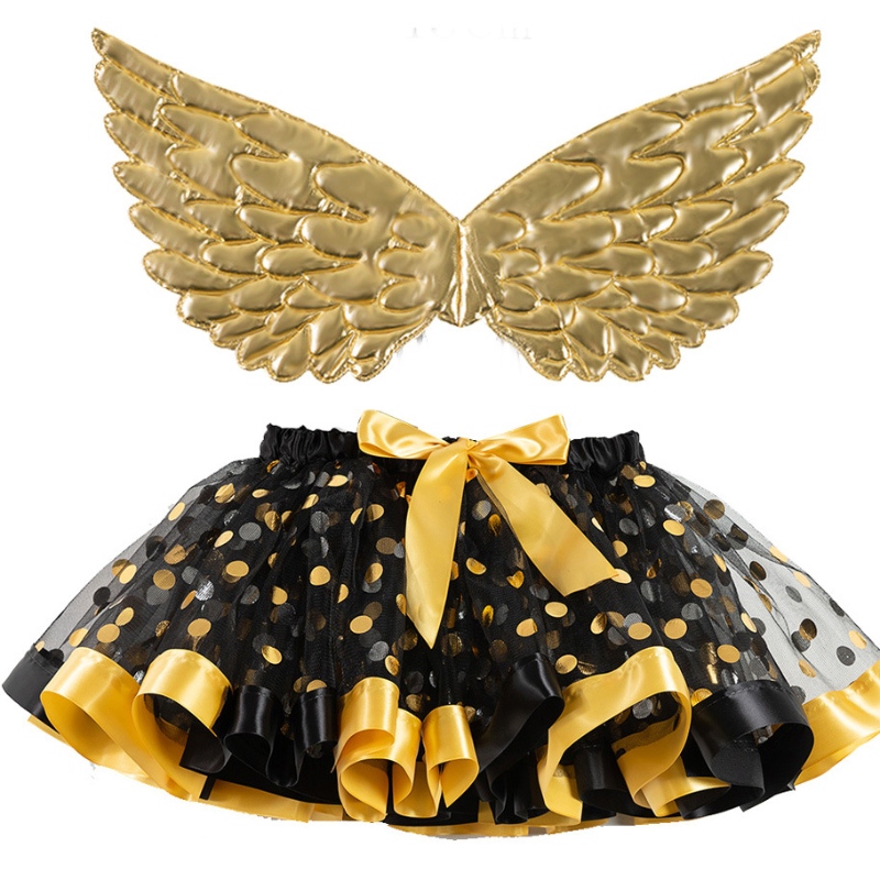 Rochie de petrecere a ariilor de aur polka dot Halloween fete Tutu Skir
